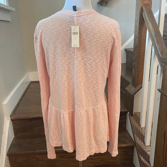 Anthropologie Left of Center Rose Pink Soft Waffle Top Size Small NEW - Picture 3 of 7